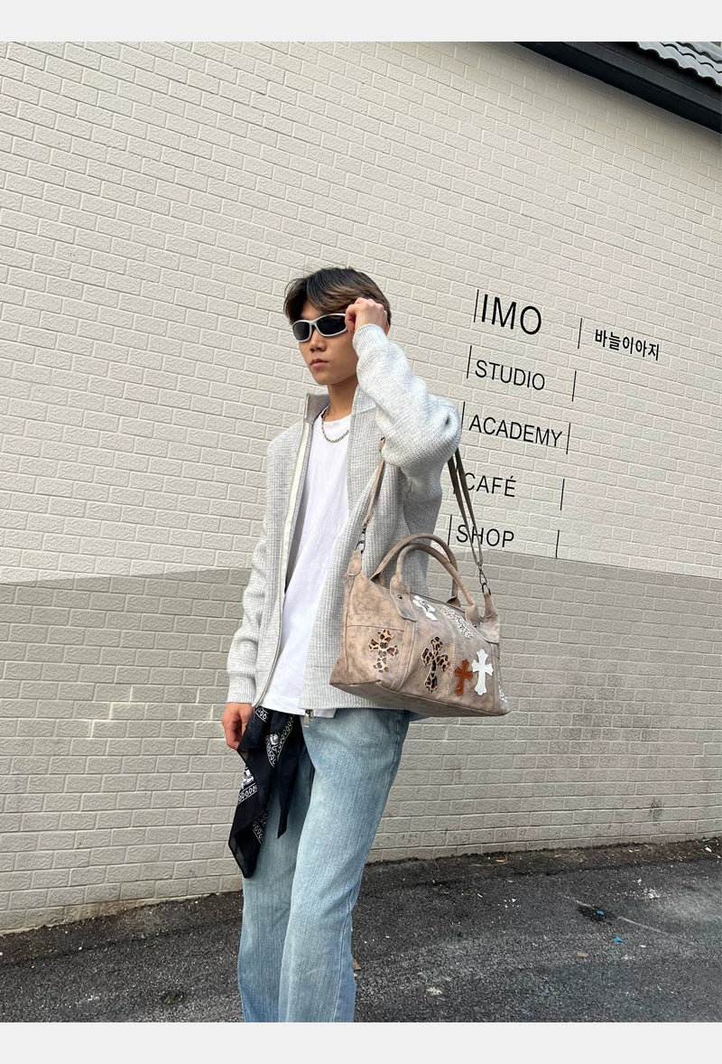 Patchwork Crossbody Tote Handbag - Image 5