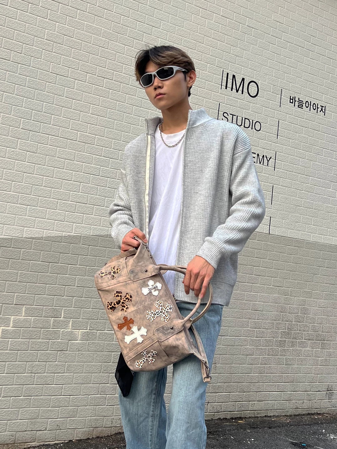 Patchwork Crossbody Tote Handbag - Image 6
