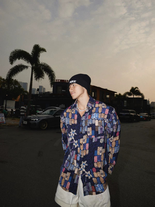 Patchwork Floral Long-Sleeve Shirt - Image 2