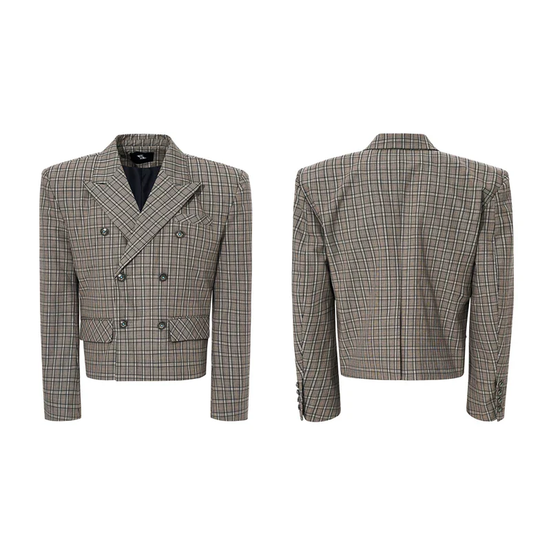 Retro Plaid Double-Breasted Suit - Image 8