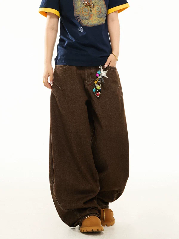 Retro Pleated Wide Leg Baggy Pants - Image 3
