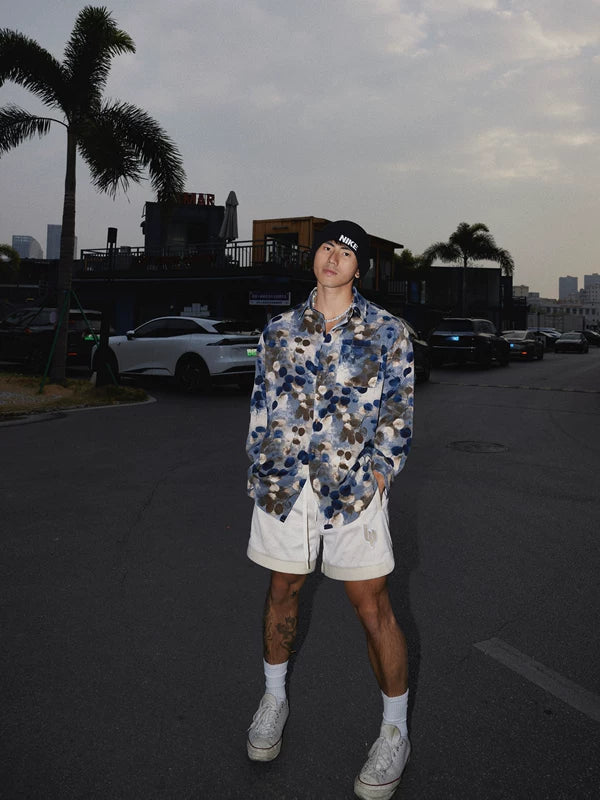 Retro Print Long-Sleeve Button Shirt - Image 3