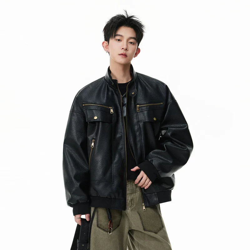 Retro PU Leather Motorcycle Jacket