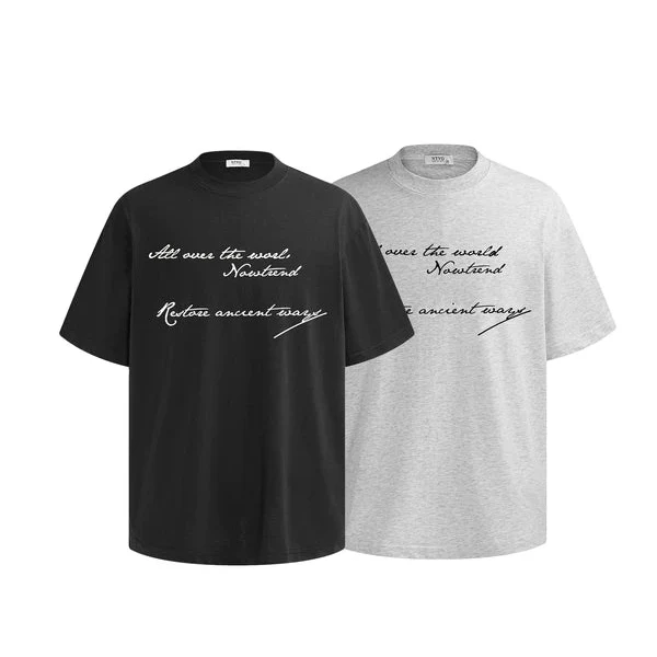Retro Script Print Oversized T-Shirt - Image 3