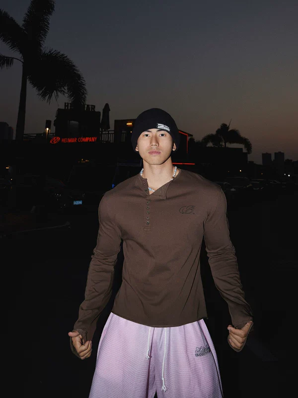 Slanted Henley Long-Sleeve Pullover - Image 2