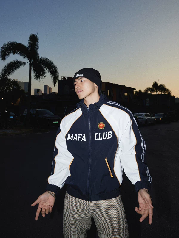 Sporty Colorblock Hooded Track Jacket - Image 2