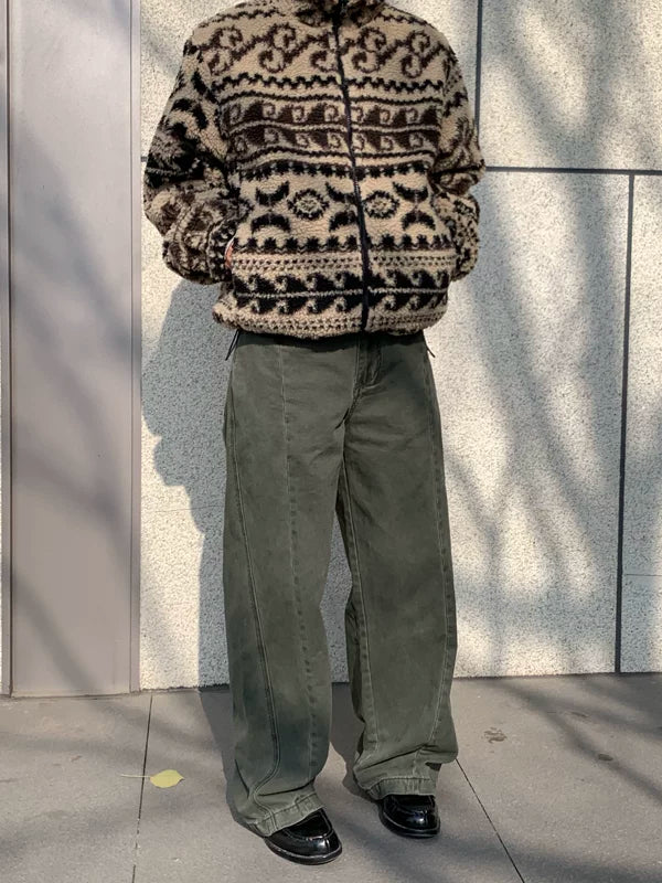Retro Straight Leg Casual Cargo Pants