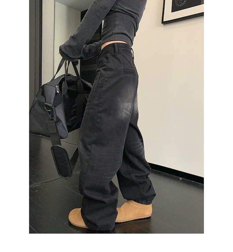 Retro Straight Leg Denim Pants - Image 5