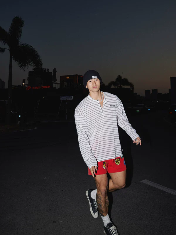 Striped Henley Long-Sleeve Pullover - Image 4