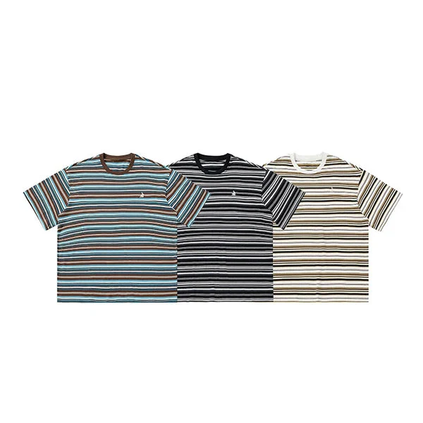 Retro Striped Short-Sleeve Casual T-Shirt - Image 4