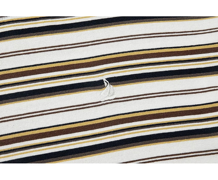 Retro Striped Short-Sleeve Casual T-Shirt - Image 7