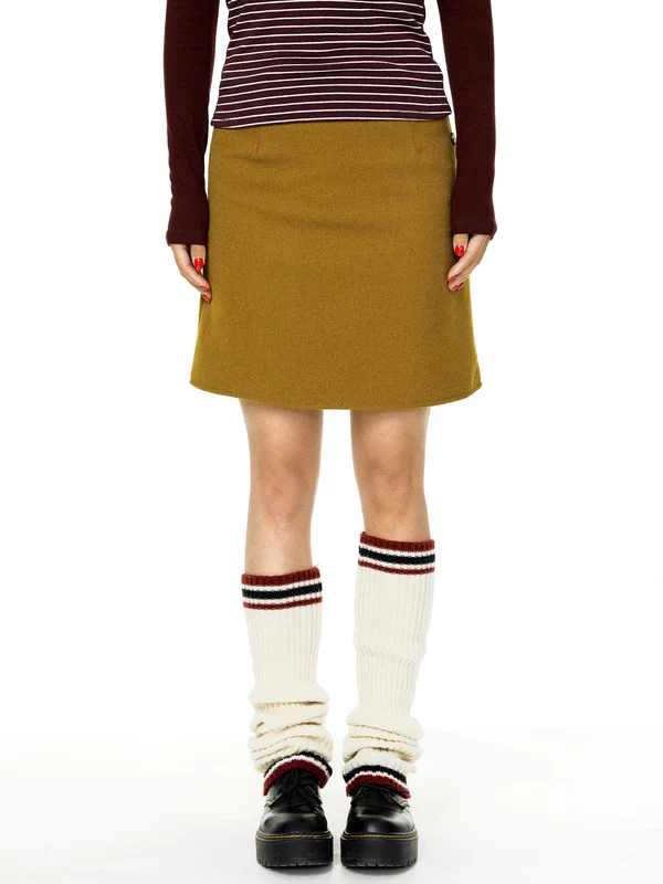 Retro Suede Straight Midi Skirt - Image 3