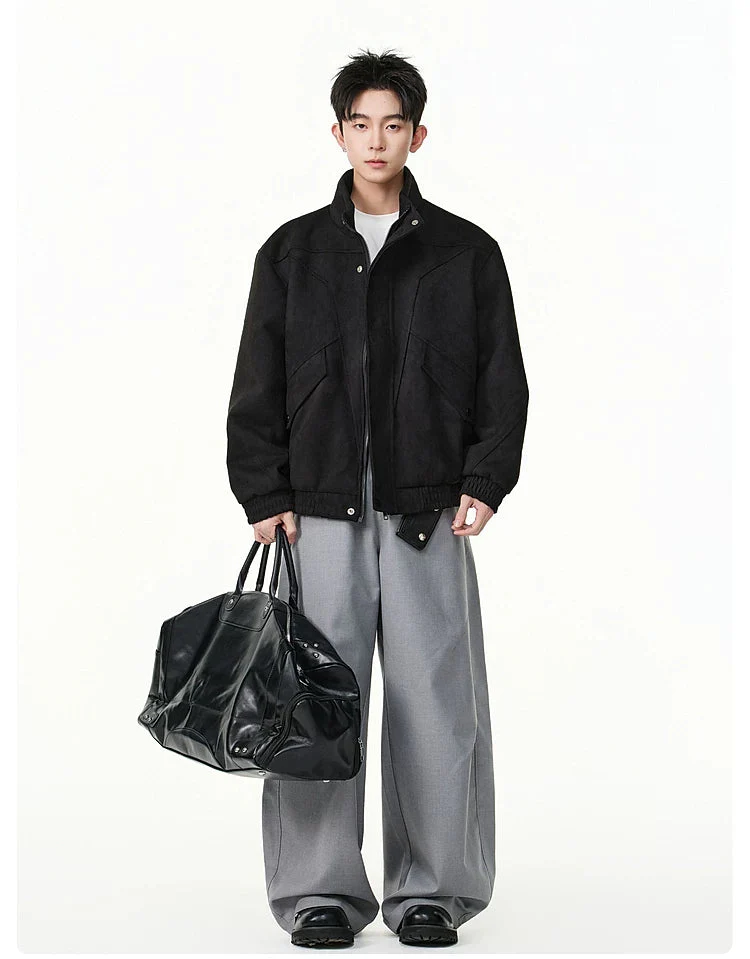 Retro Suede Zip-Up Casual Jacket - Image 11