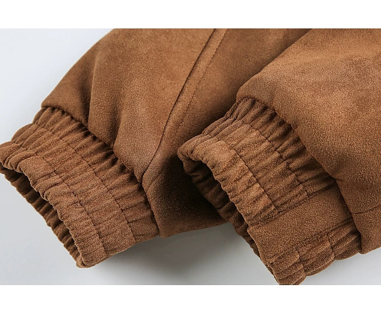 Retro Suede Zip-Up Casual Jacket - Image 13