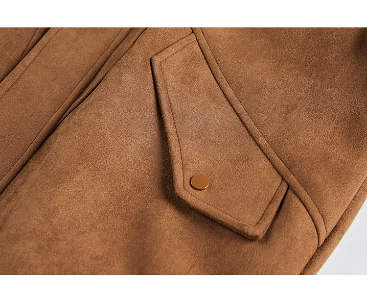 Retro Suede Zip-Up Casual Jacket - Image 14