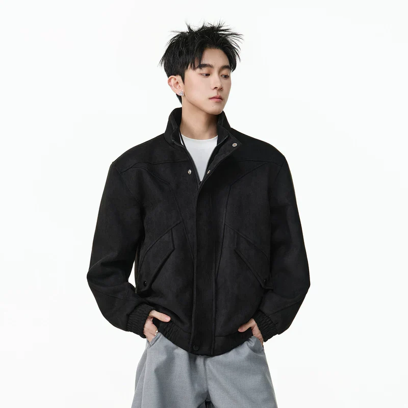 Retro Suede Zip-Up Casual Jacket - Image 3