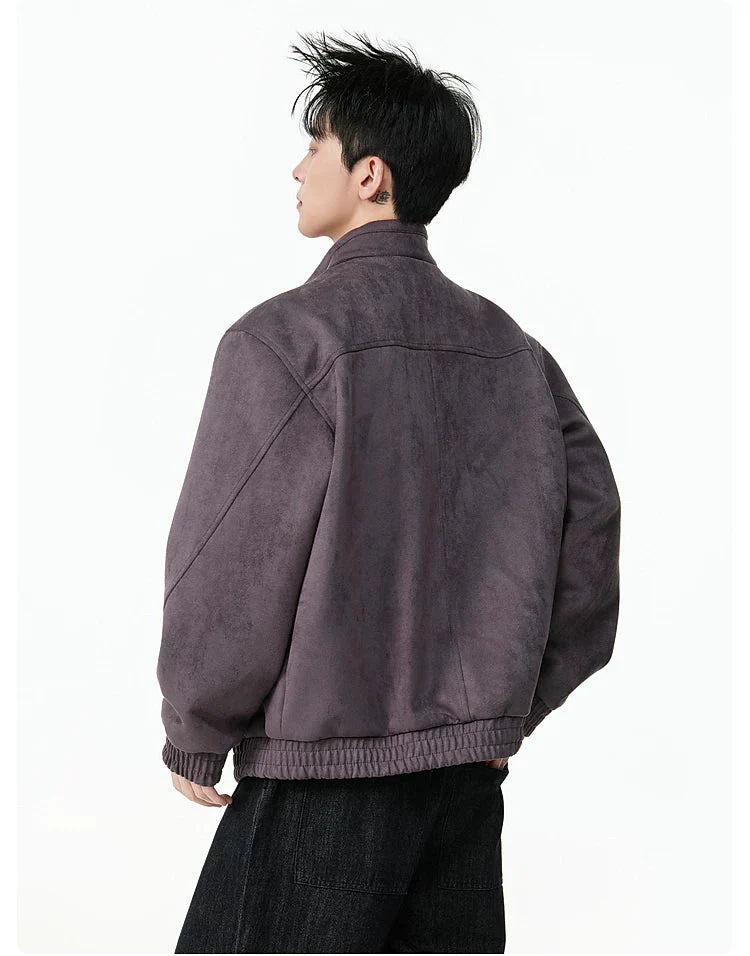 Retro Suede Zip-Up Casual Jacket - Image 7