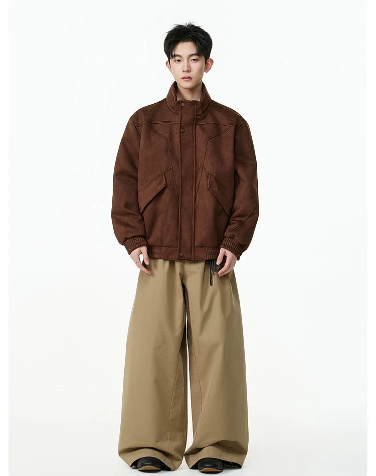 Retro Suede Zip-Up Casual Jacket - Image 9