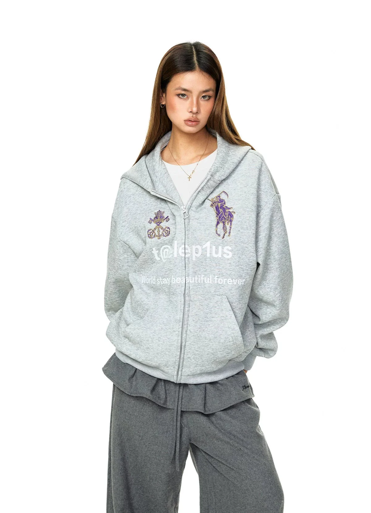 War Horse Embroidered Zip Hoodie - Image 4