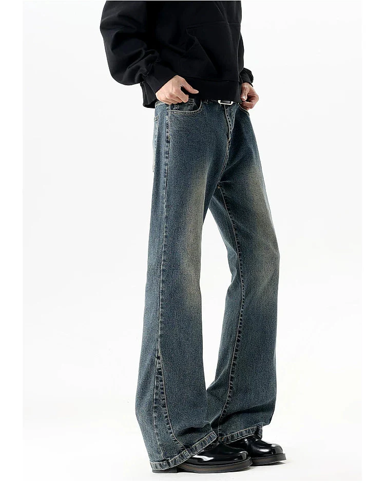 Retro Washed Distressed Flared Jeans - Image 7
