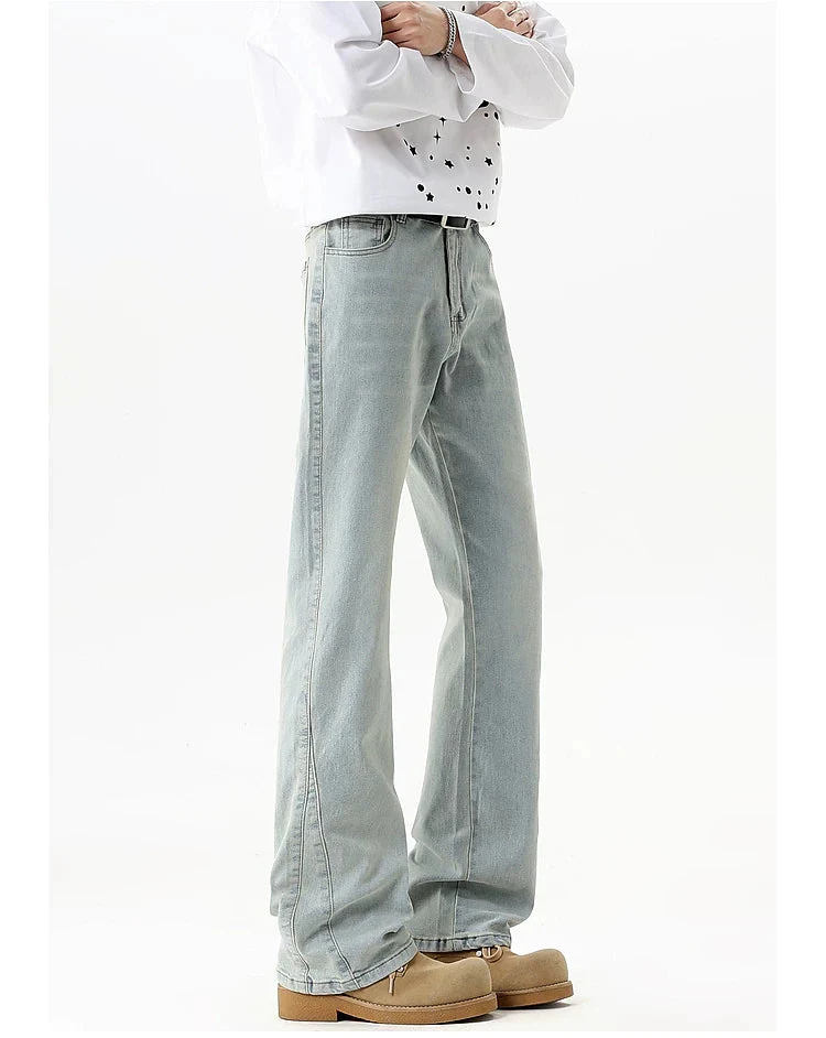Retro Washed Distressed Flared Jeans - Image 9