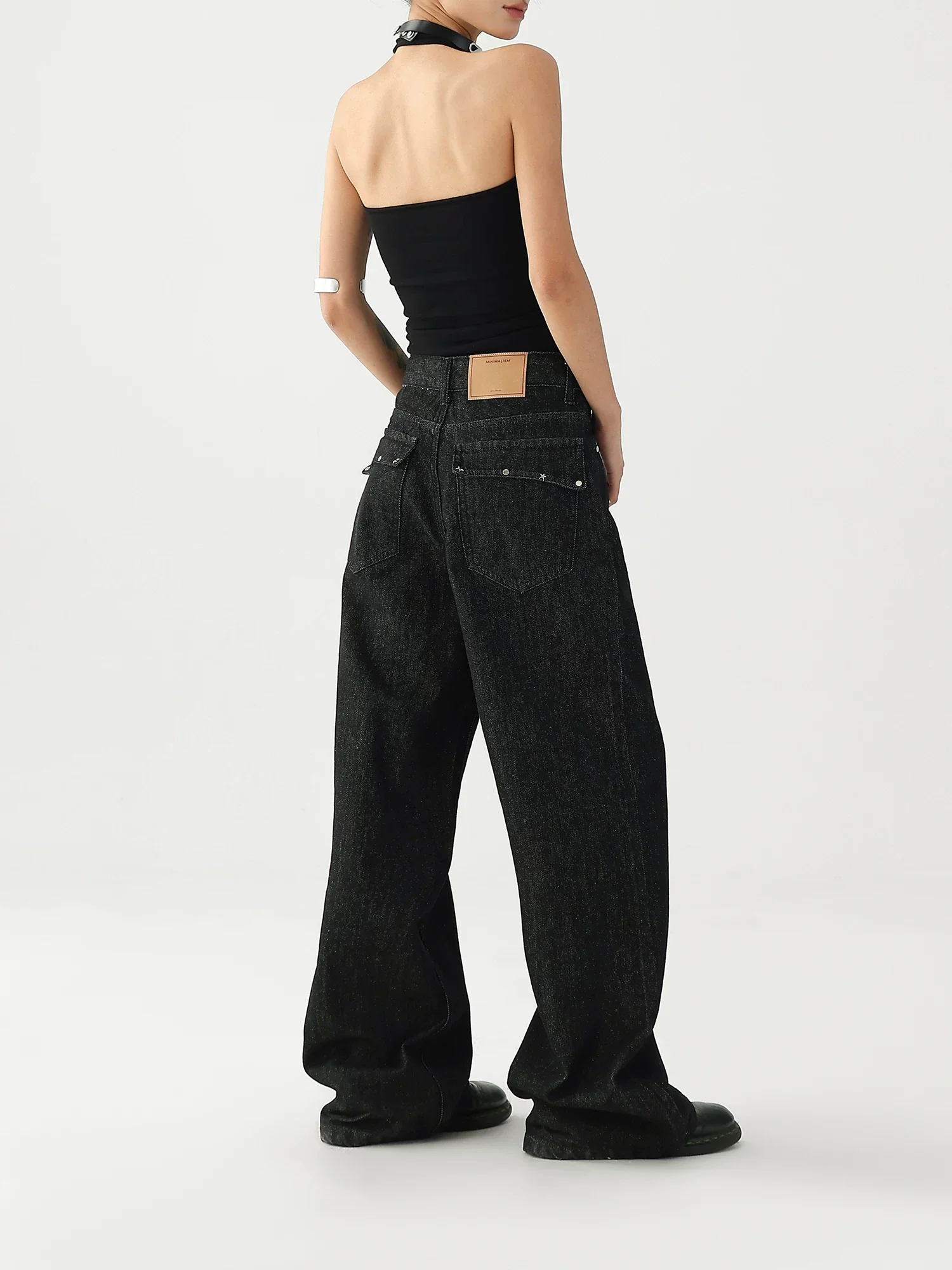 Retro Washed High-Waisted Wide Leg Jeans - Image 7