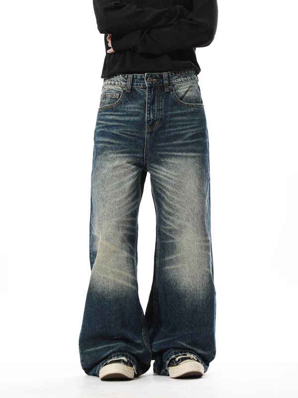 Retro Washed Wide Leg Jeans - Image 3