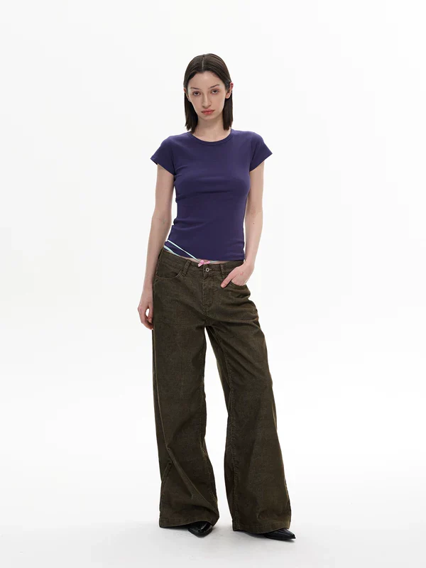 Retro Wide Leg Corduroy Pants - Image 6