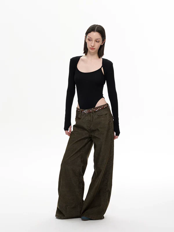 Retro Wide Leg Corduroy Pants - Image 7