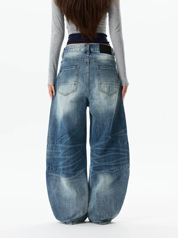 Retro Wide Leg Curved Blade Jeans - Image 4