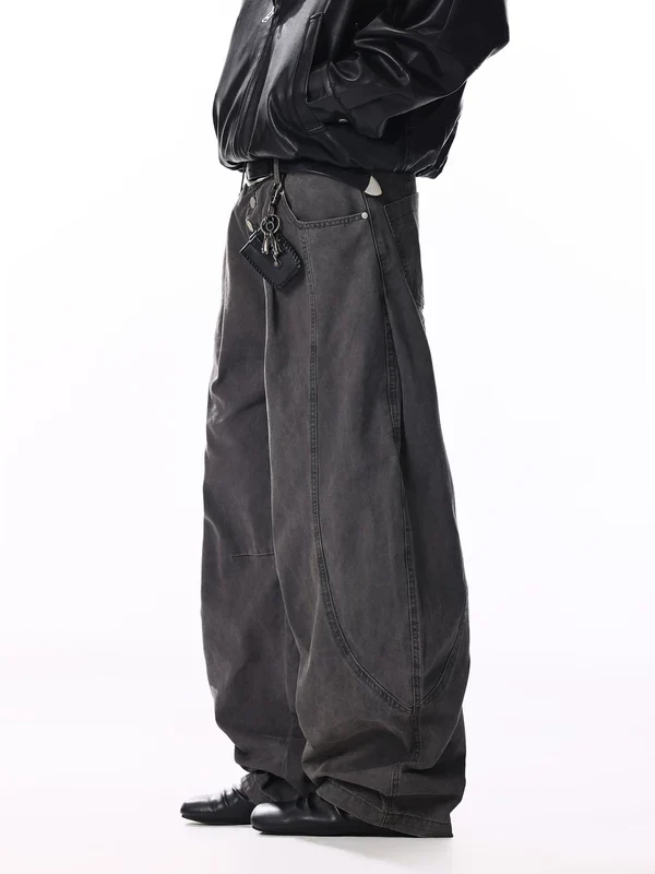 Retro Wide Leg Multi Button Jeans - Image 3