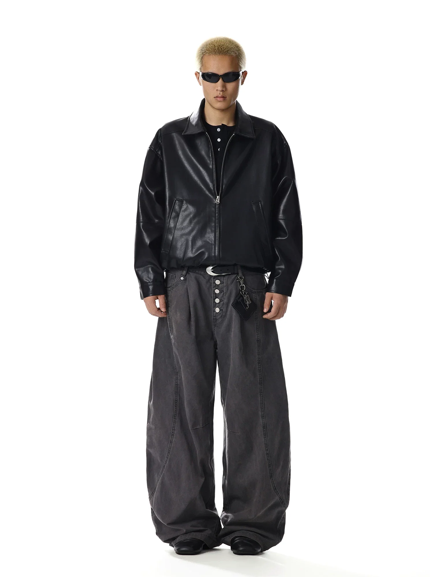 Retro Wide Leg Multi Button Jeans - Image 7