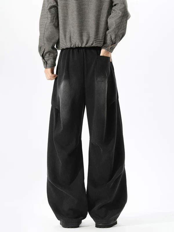 Retro Wide Leg Pleated Casual Pants - Image 3