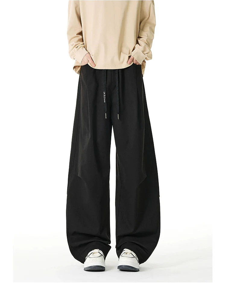 Wide-Leg Pleated Drawstring Sweatpants - Image 6