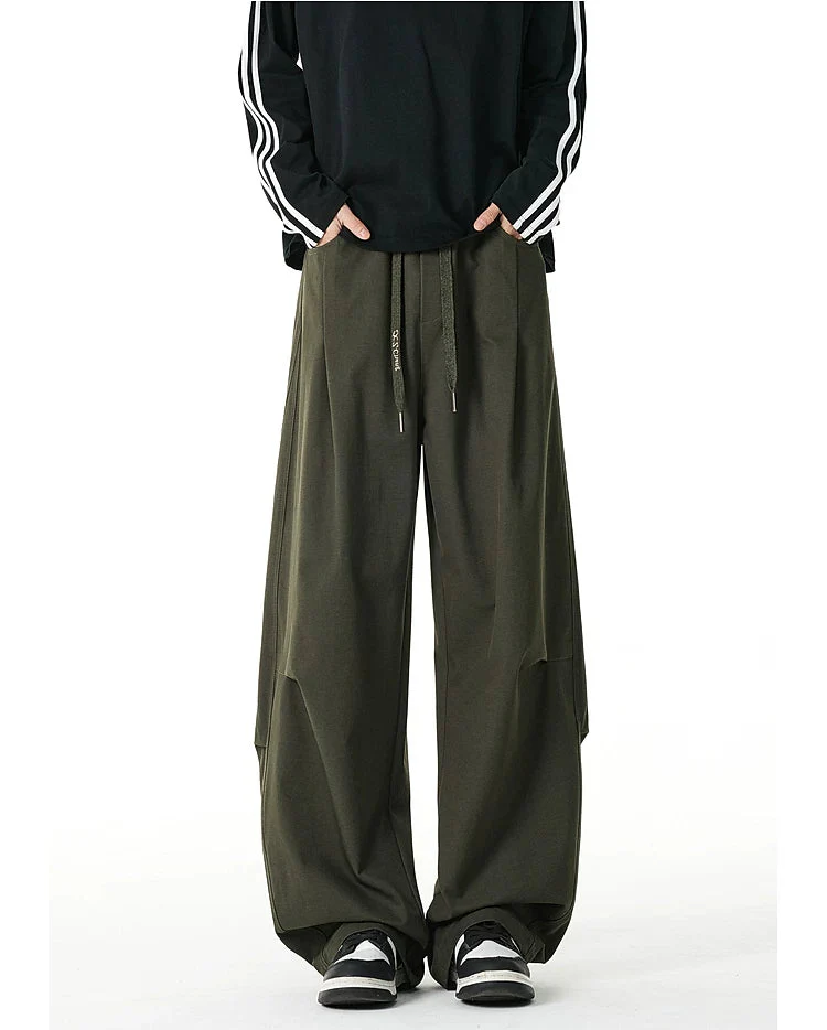 Wide-Leg Pleated Drawstring Sweatpants - Image 7