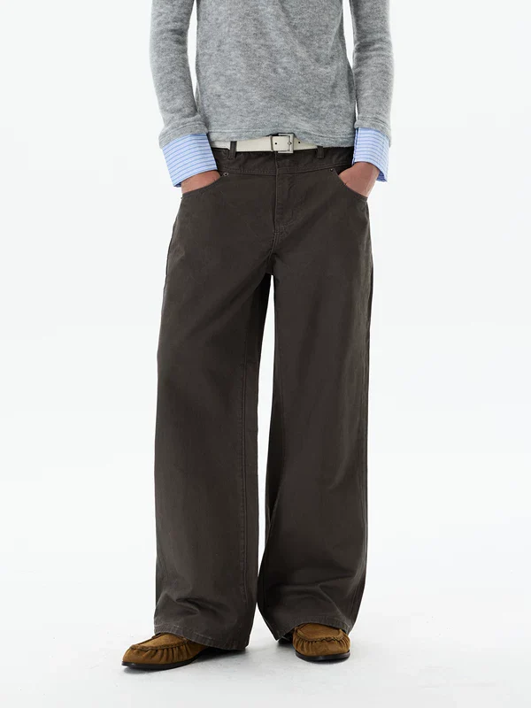 Retro Wide-Leg Straight Fit Pants - Image 2