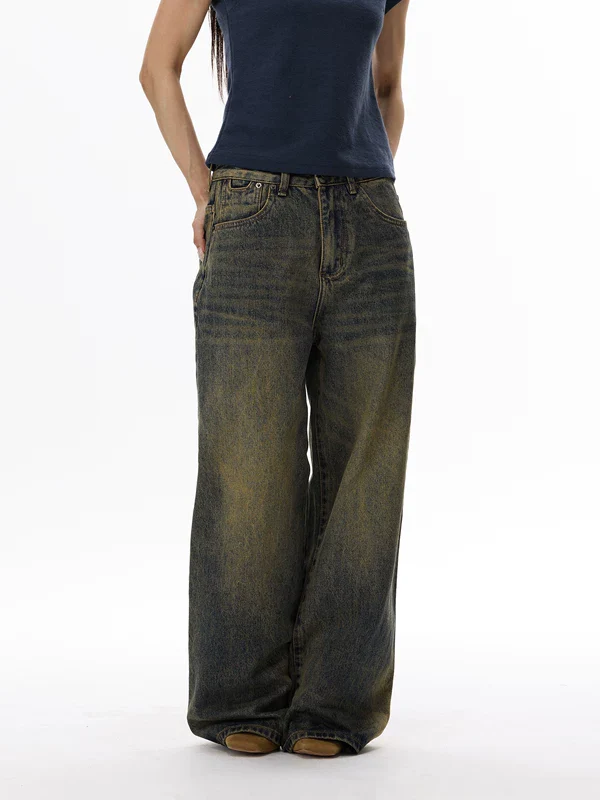 Retro Wide Leg Street Style Jeans - Image 2