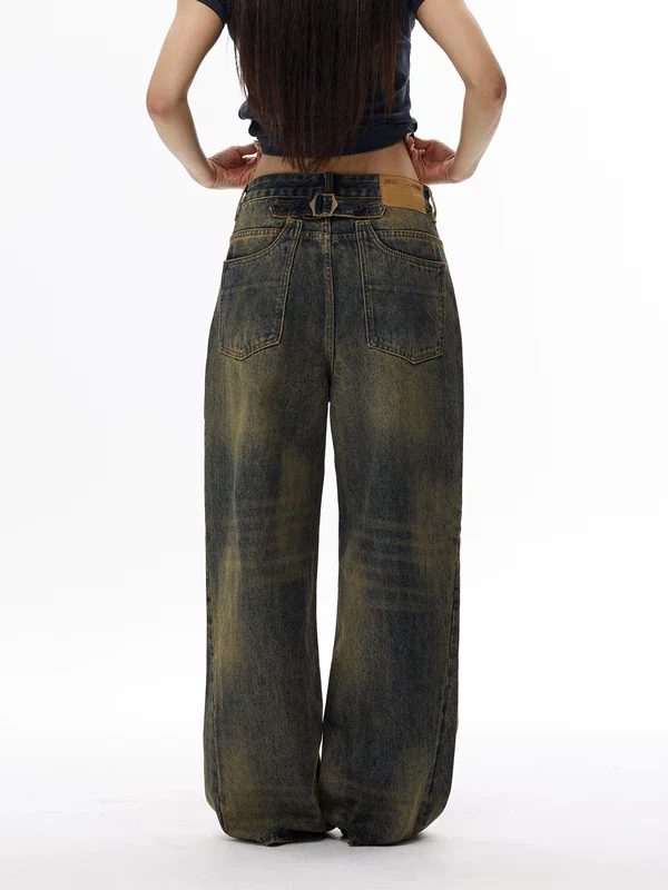 Retro Wide Leg Street Style Jeans - Image 4