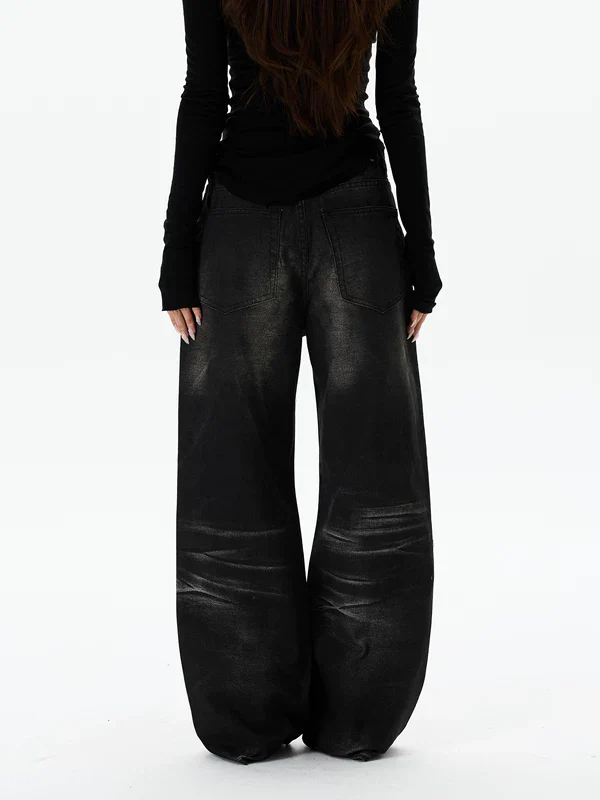 Retro Wide Leg Whiskered Jeans - Image 4