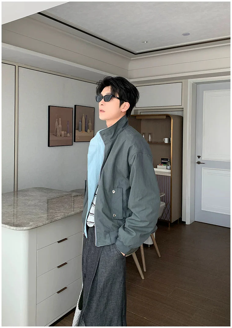 Reversible Colorblock Collar Jacket - Image 10