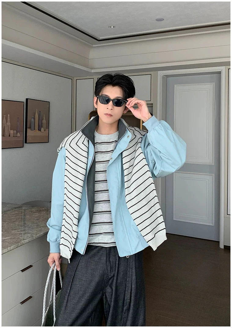 Reversible Colorblock Collar Jacket - Image 6