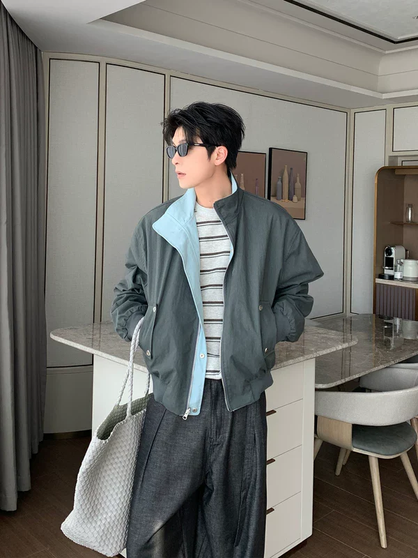Reversible Colorblock Collar Jacket - Image 8