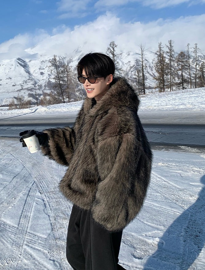 Reversible Fur Hooded Winter Jacket - Image 10