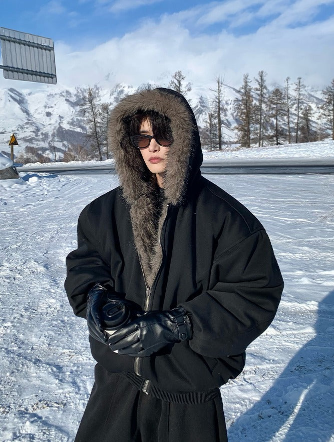 Reversible Fur Hooded Winter Jacket - Image 6