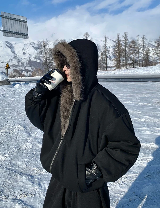 Reversible Fur Hooded Winter Jacket - Image 9