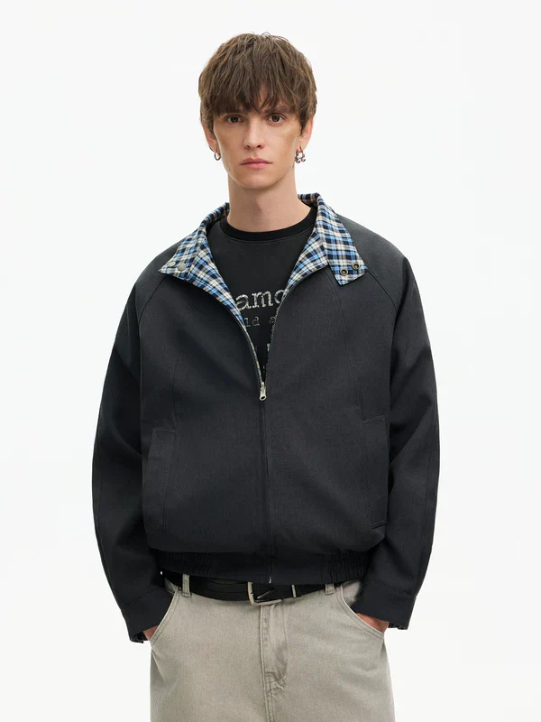 Reversible Houndstooth Collar Jacket - Image 4