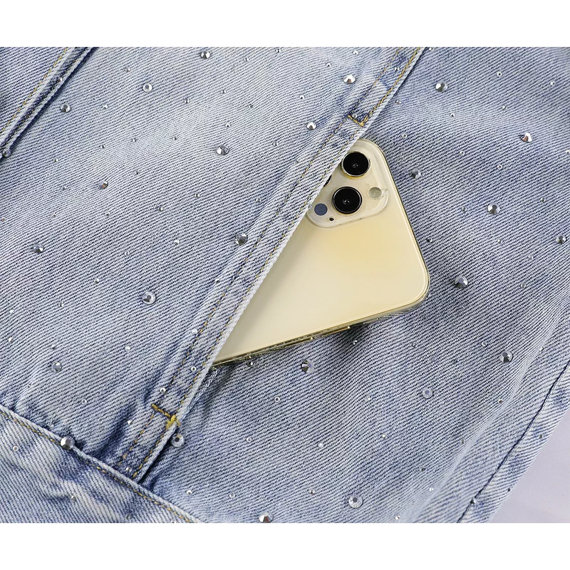 Rhinestone Embellished Denim Jacket - Image 3