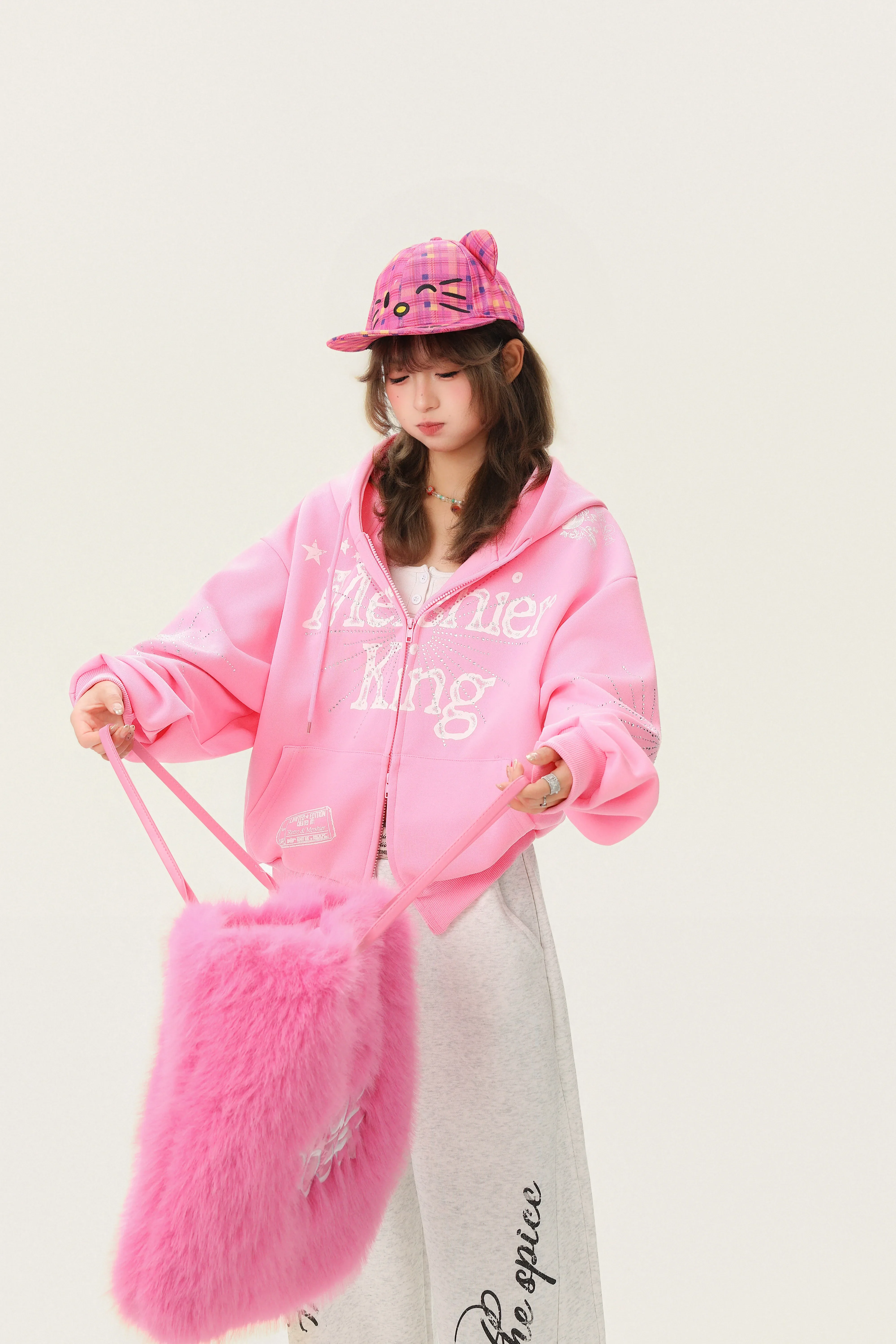 Rhinestone Letter Print Hooded Sweatshirt - Image 6