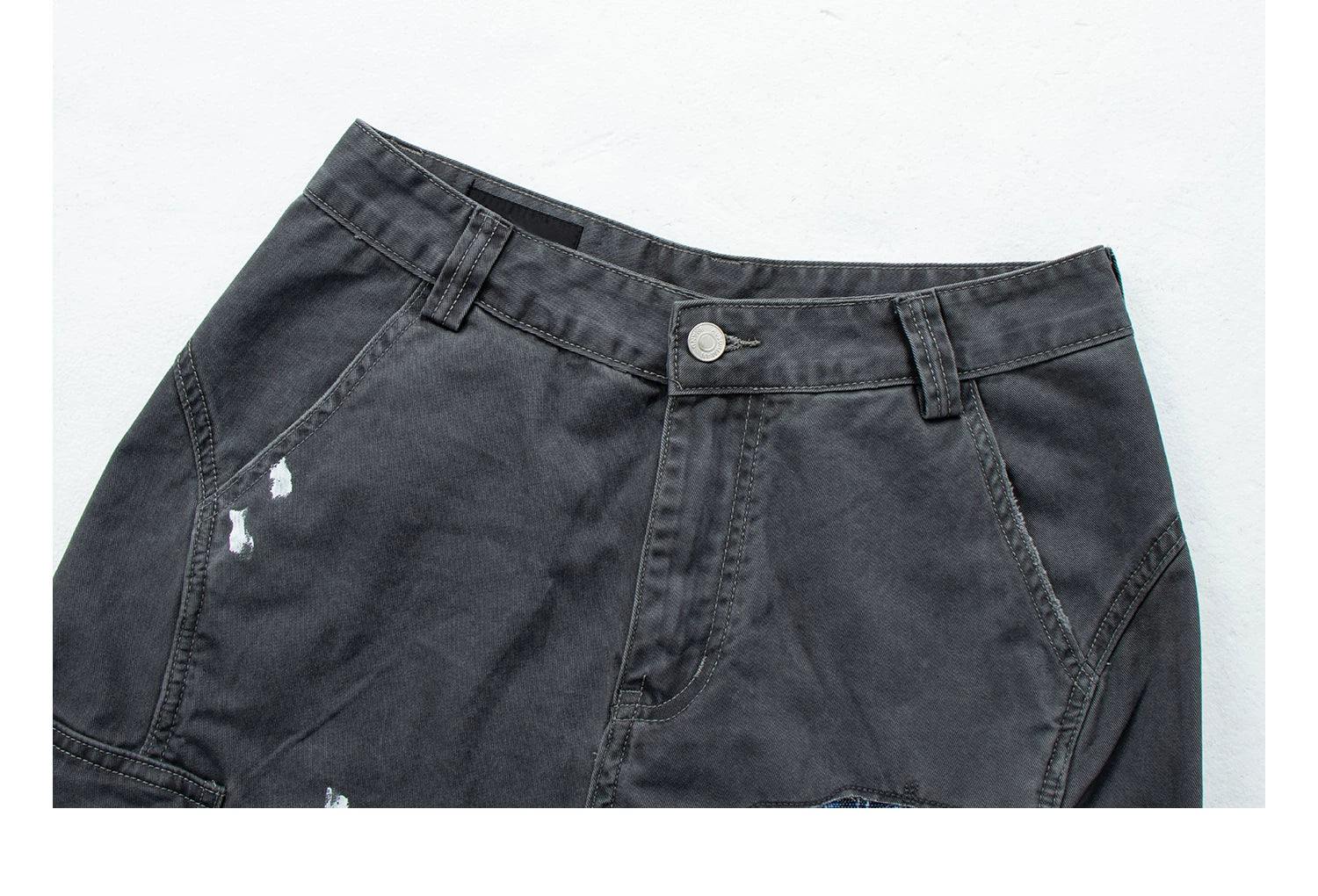 Ripped Patchwork Wide-Leg Cargo Pants - Image 8