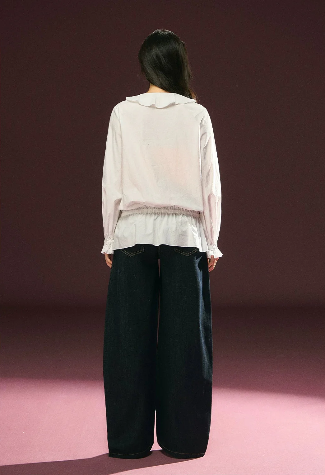 Ruffled Square Neck Long Sleeve Blouse - Image 6